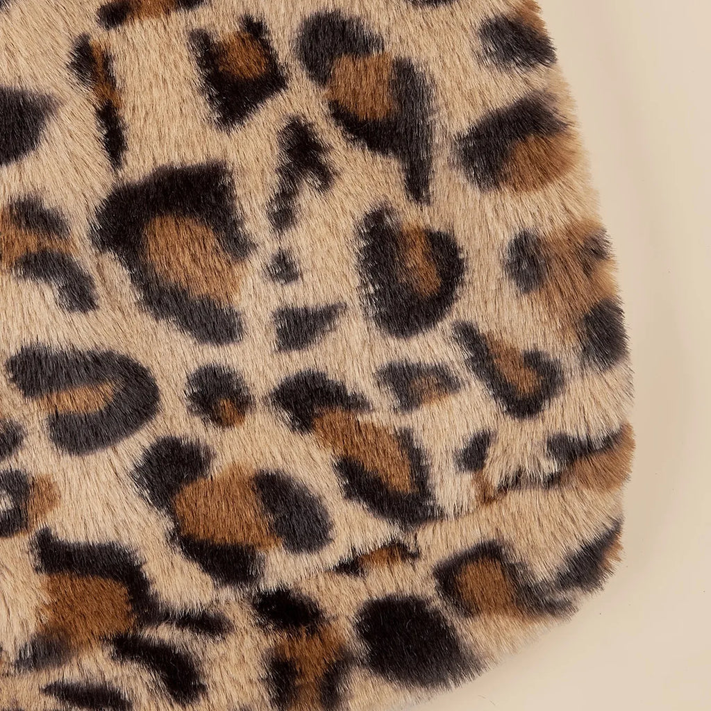 Fuzzy Leopard Plush Hoodie