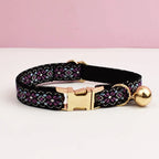 Customizable Cat Collar - Midnight Geometric