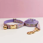 Bundle - Customizable Collar + Leash - Lavender Floral