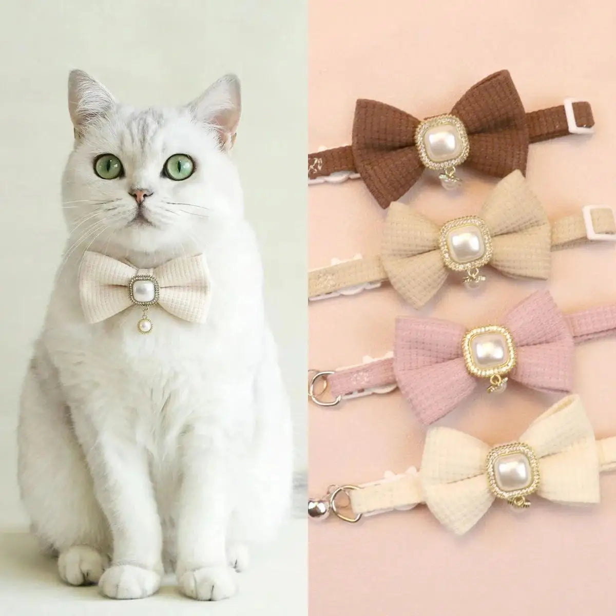 Vintage Faux Pearl Cat Collar