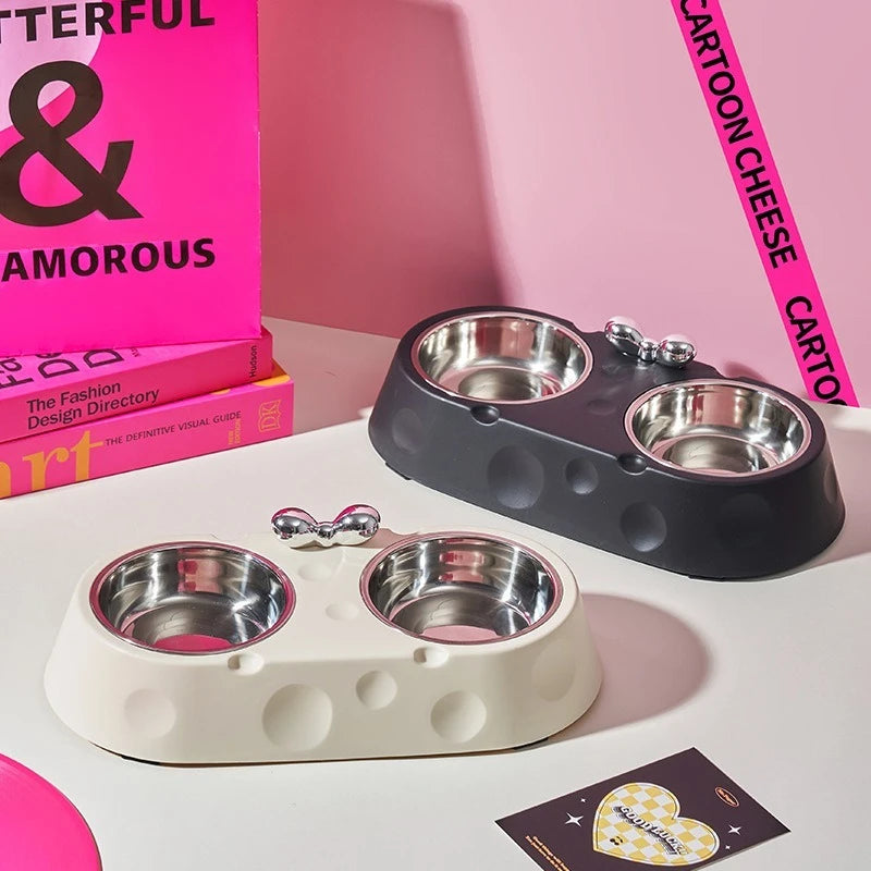 Stainless Steel Double Bowl Feeder