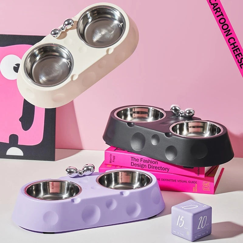 Stainless Steel Double Bowl Feeder