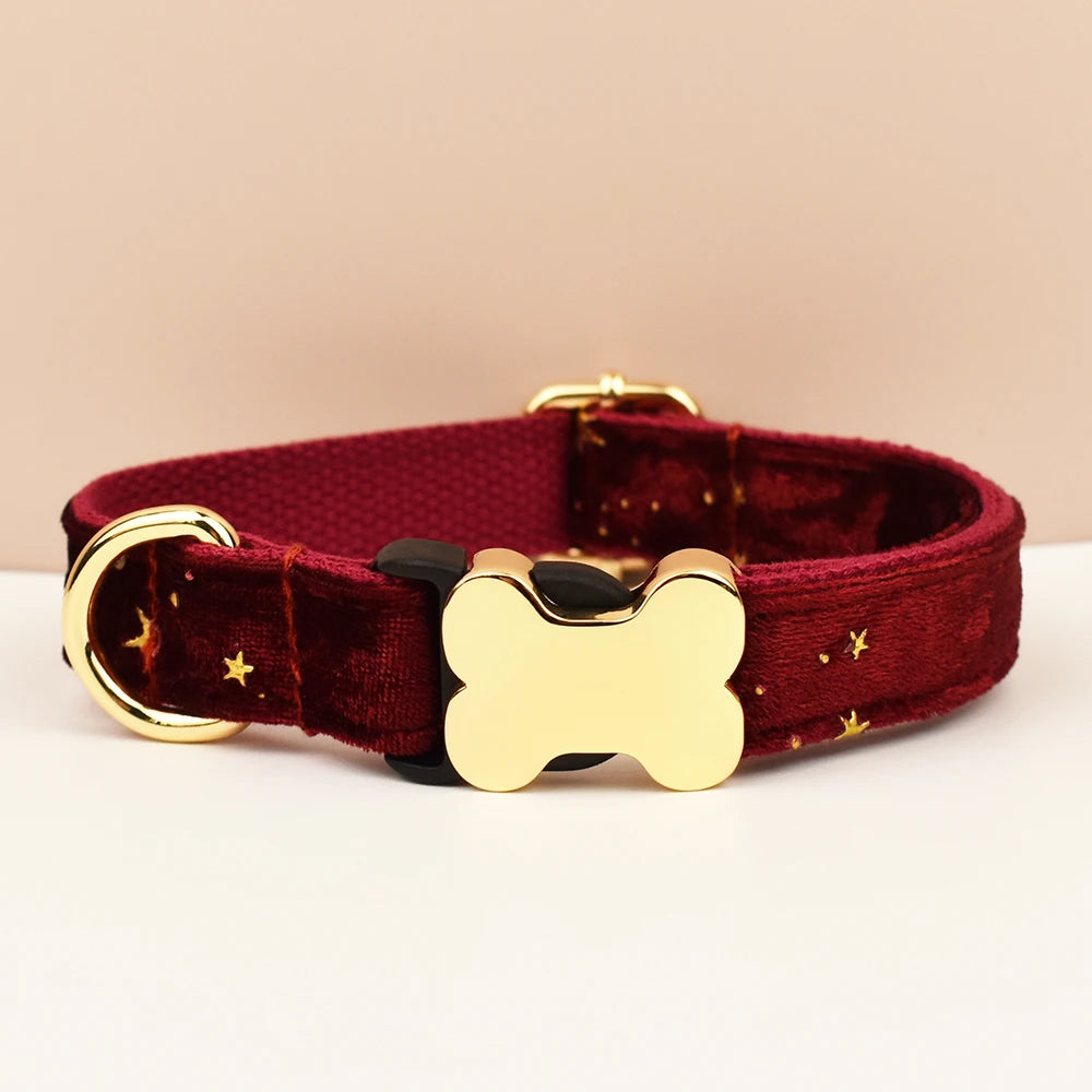 Customizable Cat Collar - Celestial Maroon