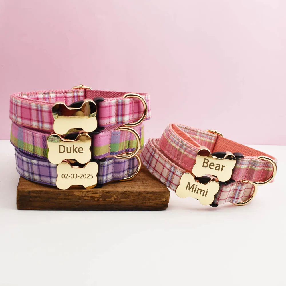 Customizable Dog Collar - Classic Plaid Barkberry