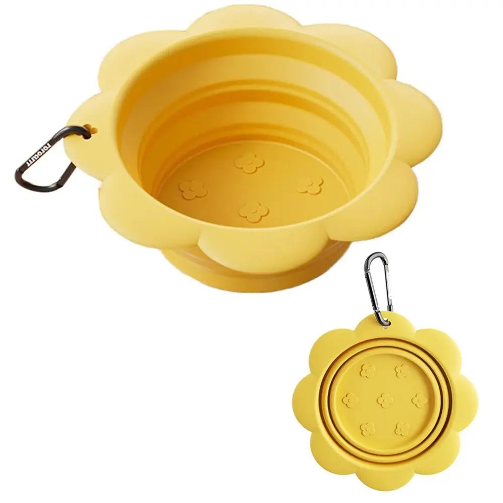 Portable Flower Pet Travel Feeder